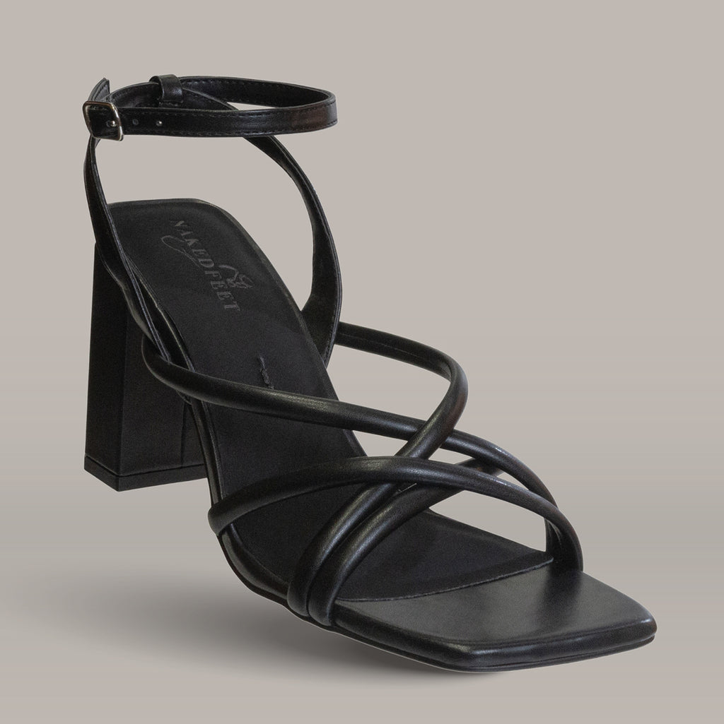 New Look Wide suedette heeled sandals in black | ASOS